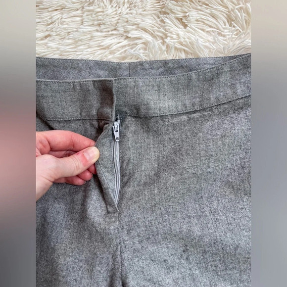 St. John Pants Size 4 Gray Trouser Sltraight Leg Wool Blend mid rise pockets - Picture 8 of 11
